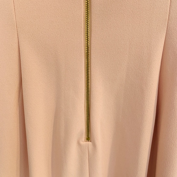 Calvin Klein Blush Pink Crepe Sheath Dress Size 10 Bell Sleeve Full Zipper Back - Picture 12 of 15